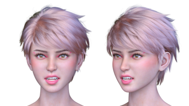 Bir kadının yüzünün 3 boyutlu görüntüsü.