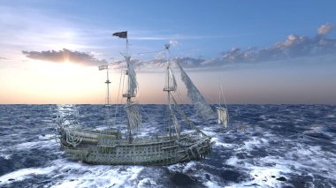 Bir korsan gemisinin 3D görüntülemesi
