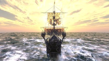 Bir korsan gemisinin 3D görüntülemesi