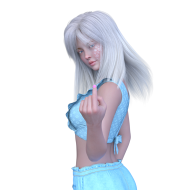 Şortlu bir kadının 3D görüntüsü