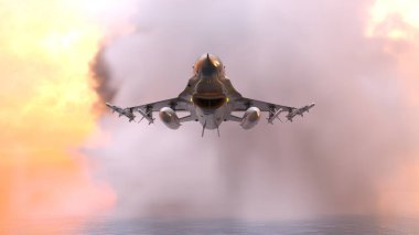 3D rendering of a fighter aircraft