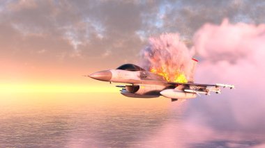 3D rendering of a fighter aircraft