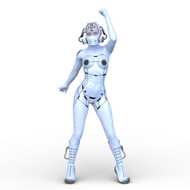 Dişi bir sayborgun 3D canlandırması