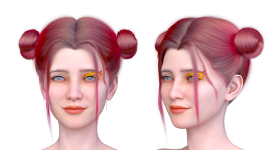 Bir kadının yüzünün 3 boyutlu görüntüsü.