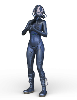 Dişi bir sayborgun 3D canlandırması