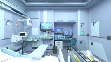 Uzay gemisindeki revirin 3 boyutlu görüntülemesi