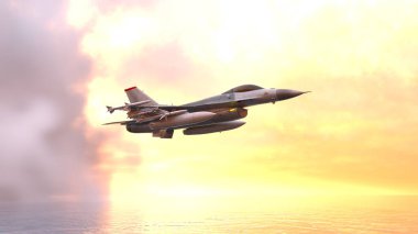 3D rendering of a fighter aircraft