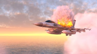 3D rendering of a fighter aircraft