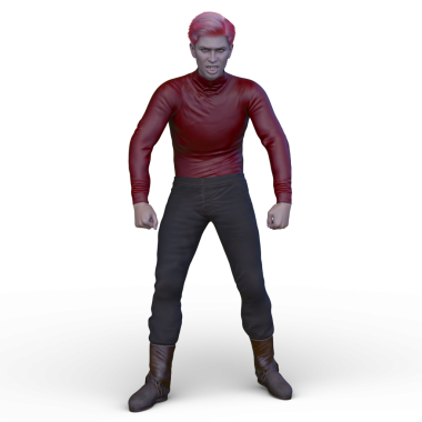 Poz veren bir adamın 3B görüntüsü