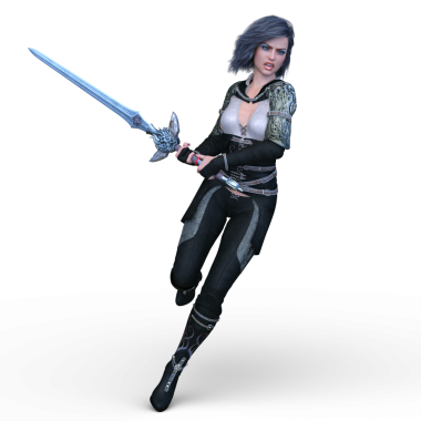 3 boyutlu kadın eskrimci.