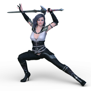 3 boyutlu kadın eskrimci.