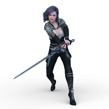 3 boyutlu kadın eskrimci.