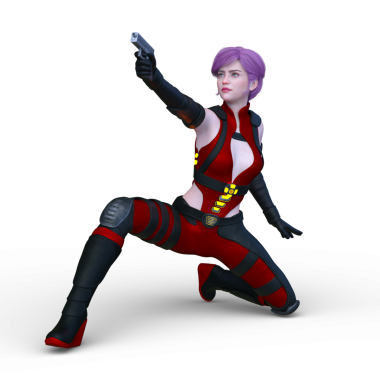 bir kadın savaşçı 3D render