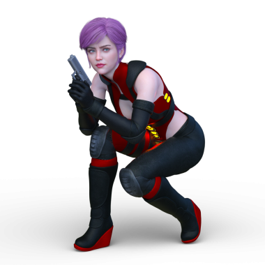 bir kadın savaşçı 3D render