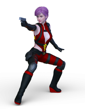 bir kadın savaşçı 3D render