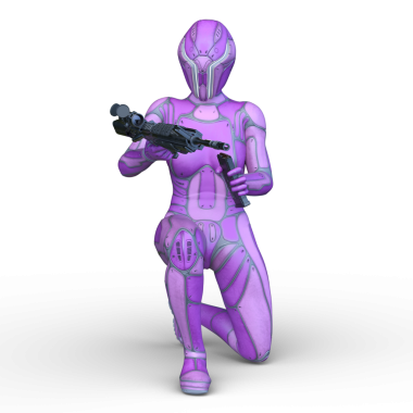 Dişi bir sayborgun 3D canlandırması