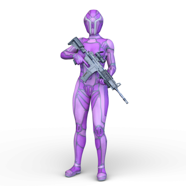 Dişi bir sayborgun 3D canlandırması