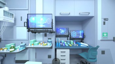 Uzay gemisindeki revirin 3 boyutlu görüntülemesi