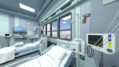 Uzay gemisindeki revirin 3 boyutlu görüntülemesi