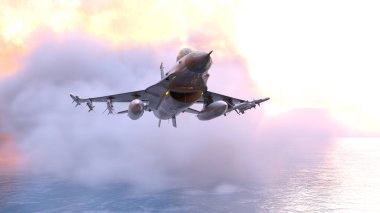 3D rendering of a fighter aircraft