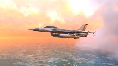 3D rendering of a fighter aircraft