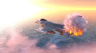 3D rendering of a fighter aircraft