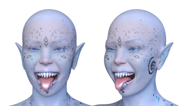 Dişi bir uzaylının 3 boyutlu görüntüsü