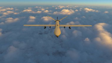 İnsansız bir saldırı uçağının 3 boyutlu görüntüsü 