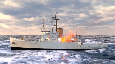 Donanma gemisinin 3D görüntülemesi