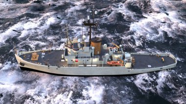 Donanma gemisinin 3D görüntülemesi