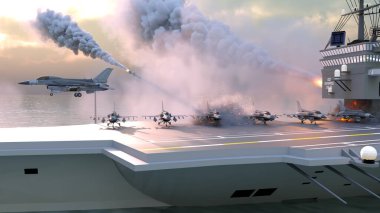 Uçak gemisinin 3D görüntülemesi