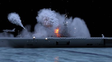 Uçak gemisinin 3D görüntülemesi