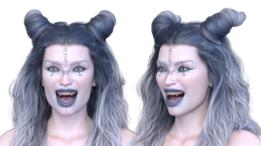 Dişi bir vampirin 3 boyutlu görüntüsü.