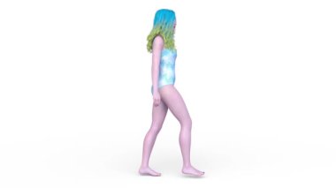 Mayolu bir kadının 3D görüntüsü.