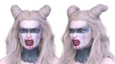 Dişi bir vampirin 3 boyutlu görüntüsü.