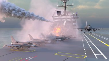 Uçak gemisinin 3D görüntülemesi