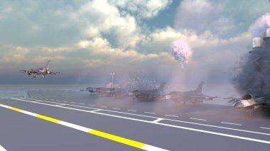 Uçak gemisinin 3D görüntülemesi