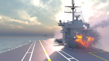 Uçak gemisinin 3D görüntülemesi