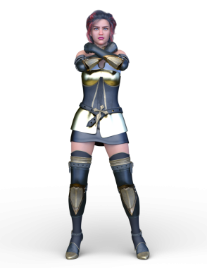 bir kadın savaşçı 3D render