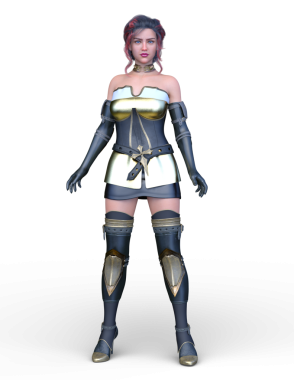 bir kadın savaşçı 3D render