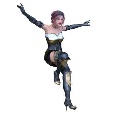 bir kadın savaşçı 3D render