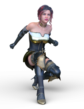 bir kadın savaşçı 3D render