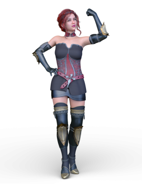 bir kadın savaşçı 3D render