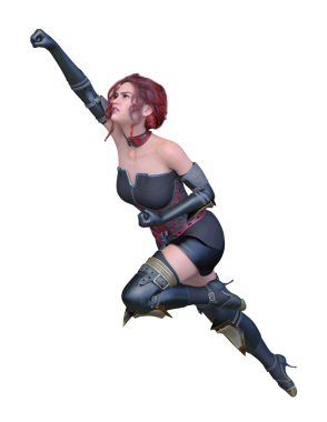 bir kadın savaşçı 3D render