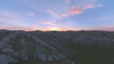 Dağ aralığının 3B görüntülemesi