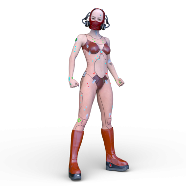 Dişi bir sayborgun 3D canlandırması