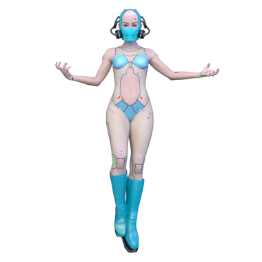 Dişi bir sayborgun 3D canlandırması