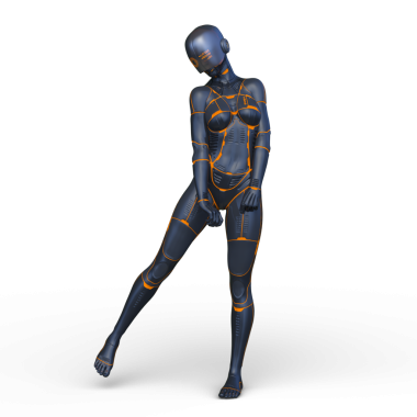 Dişi bir sayborgun 3D canlandırması