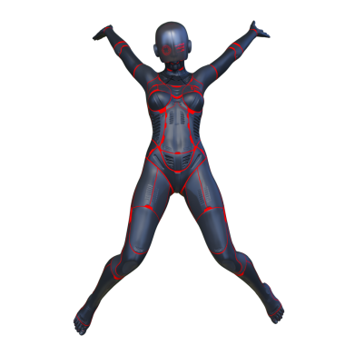 Dişi bir sayborgun 3D canlandırması