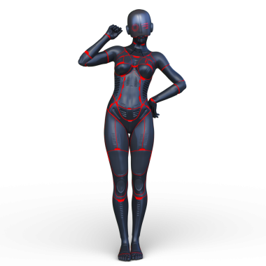 Dişi bir sayborgun 3D canlandırması